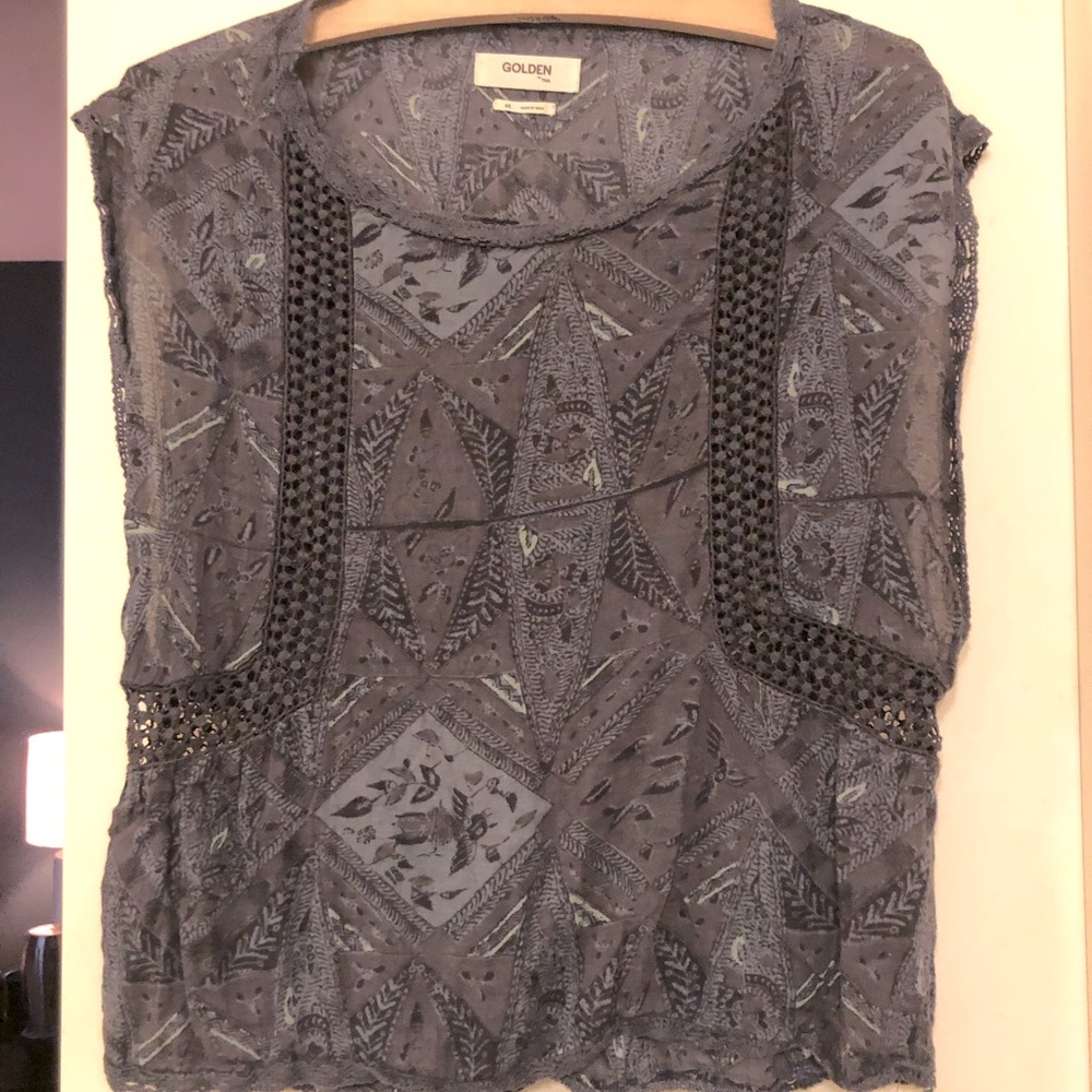 Aritzia Golden by Tna summer sheer top
